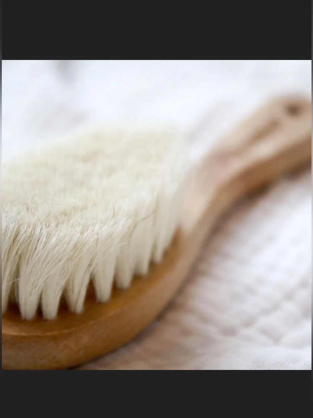 NWT Wooden Goat Wool Haakaa Baby Hair Brush with canvas bag